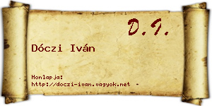 Dóczi Iván névjegykártya