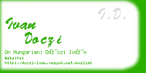 ivan doczi business card